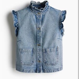 H&M Ruffle Trimmed Denim Vest